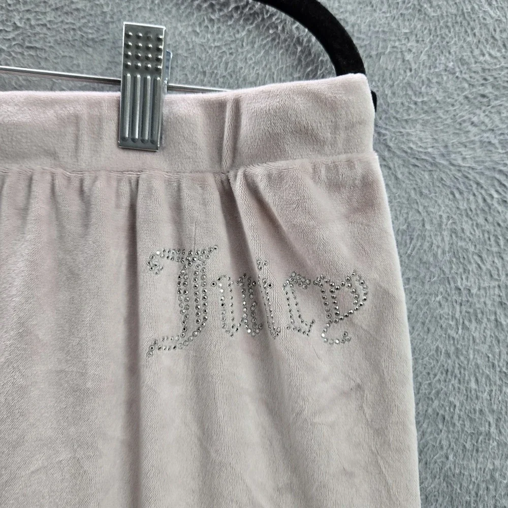 Juicy Couture Women Sleepwear XL Pink Pajama‎ Jogger Velour Rhinestones